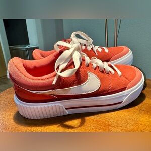 Nike Platform Sneakers Red & White Womens